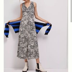 Anthropologie Maeve Black & White Floral Livia Maxi Dress